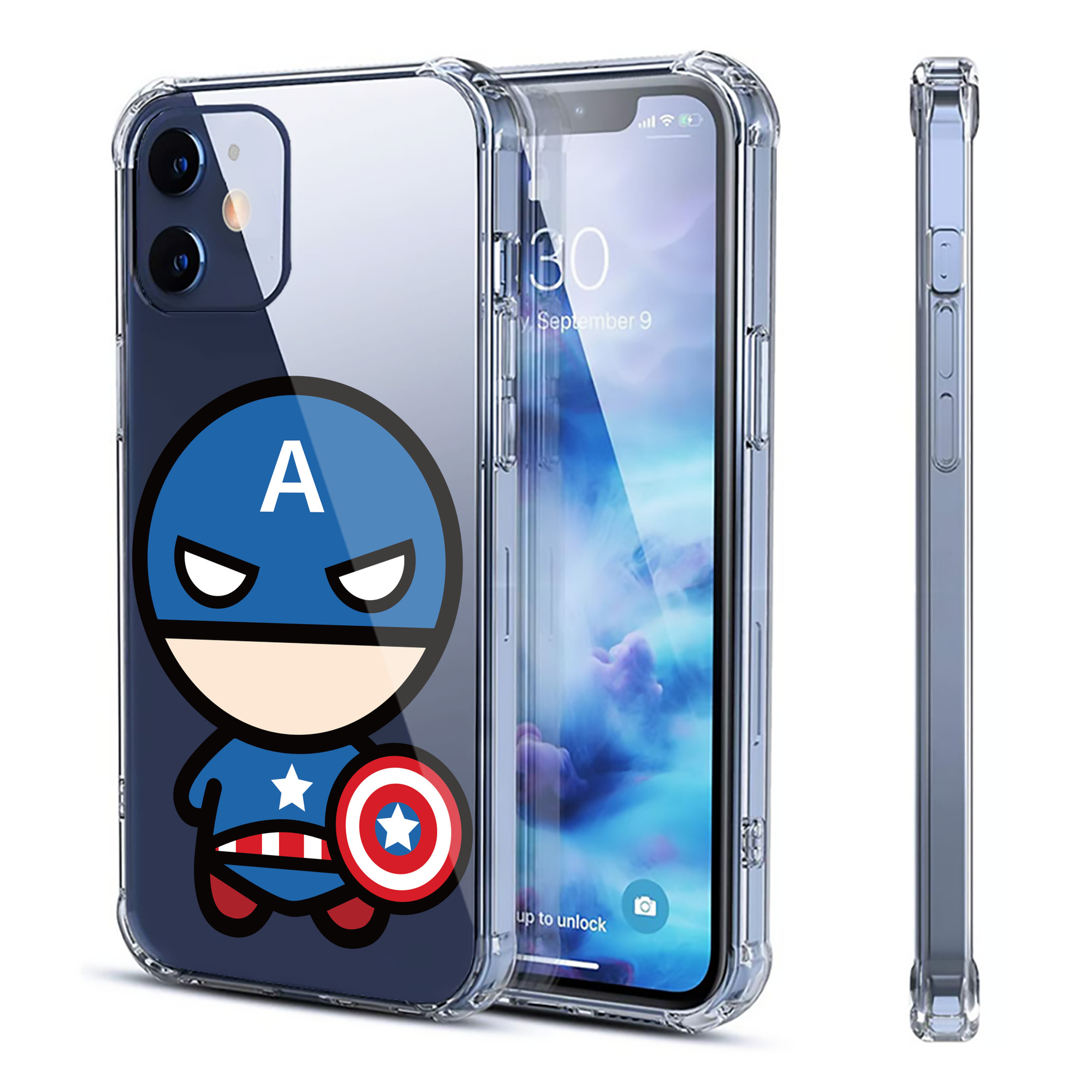 （画像用） アベンジャーズ The Avengers 【iPhone 12シリーズ対応】透明スマホケース（クリアソフトケース）